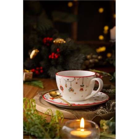 Чашка с блюдцем Myatashop Christmas Gift