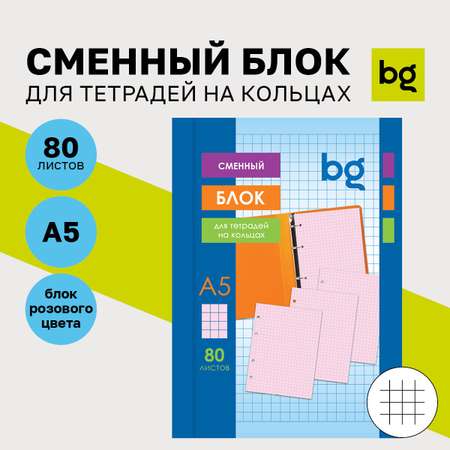 Тетрадь со сменным блоком BG клетка 80 лист.