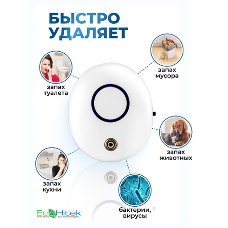 Озонатор воздуха 15кв.м EcoHitek белый