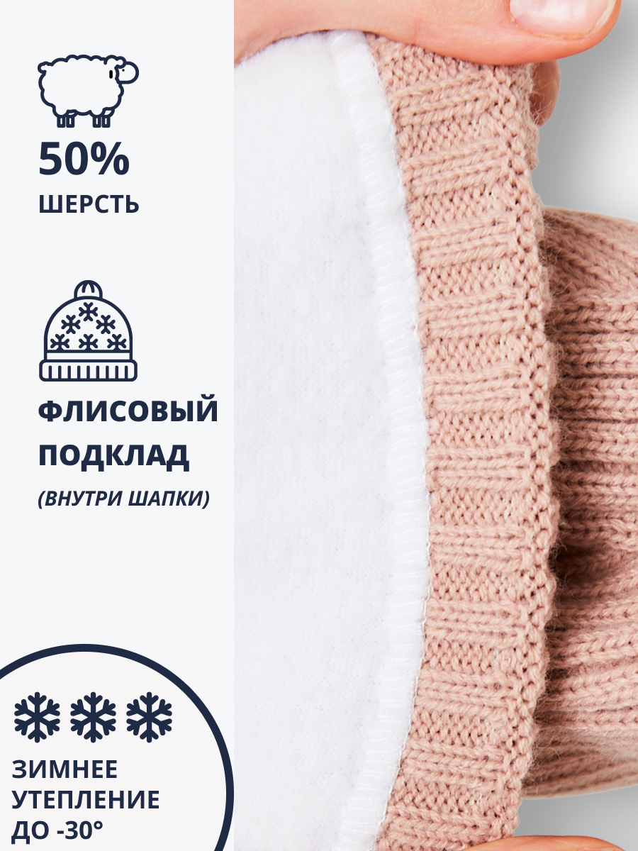 Шапка и снуд NYCkids NYC-H-53-poloski-coffeG - фото 6