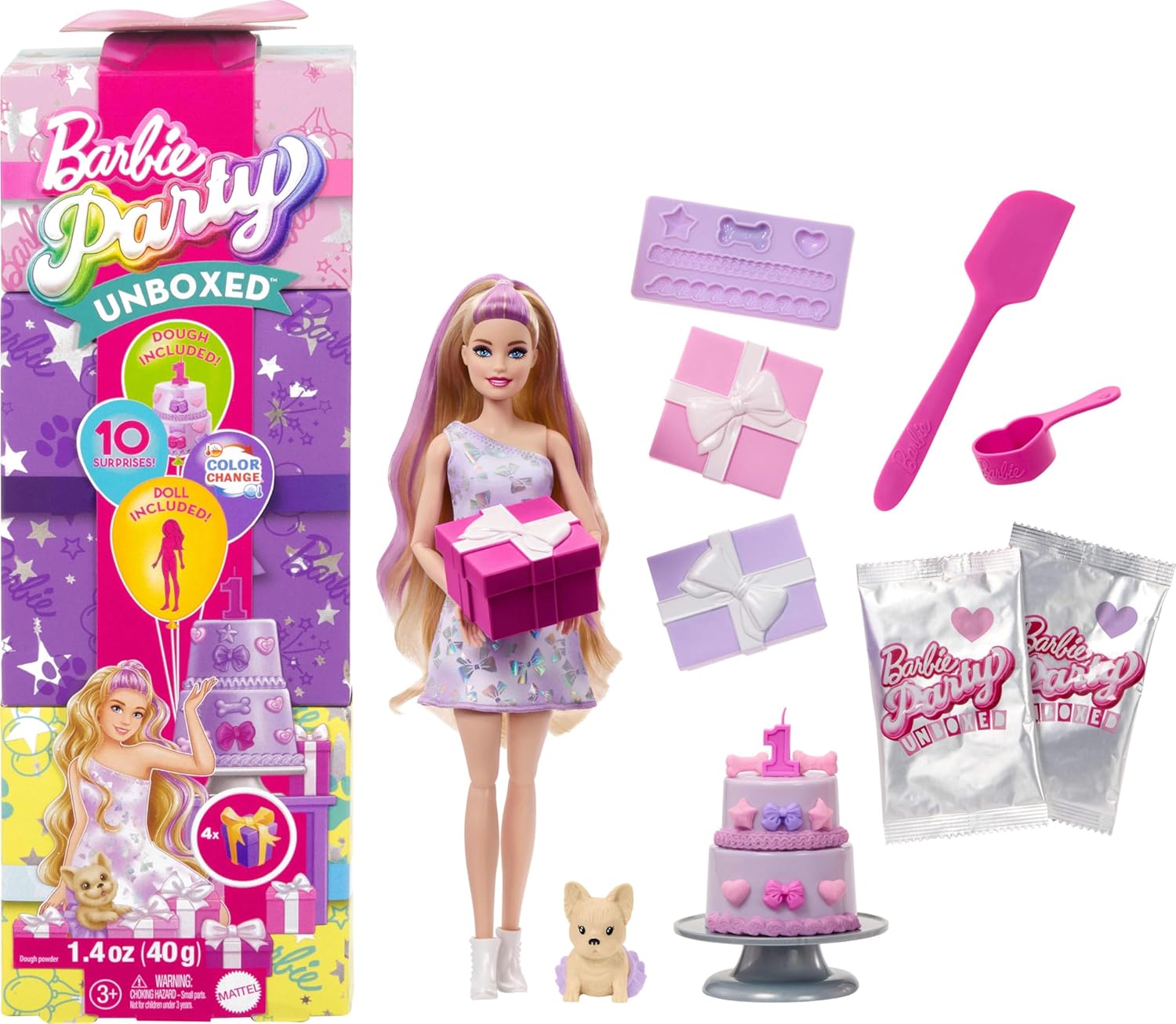 Кукла модельная Barbie Pet Birthday сиреневый JFG68 - фото 1