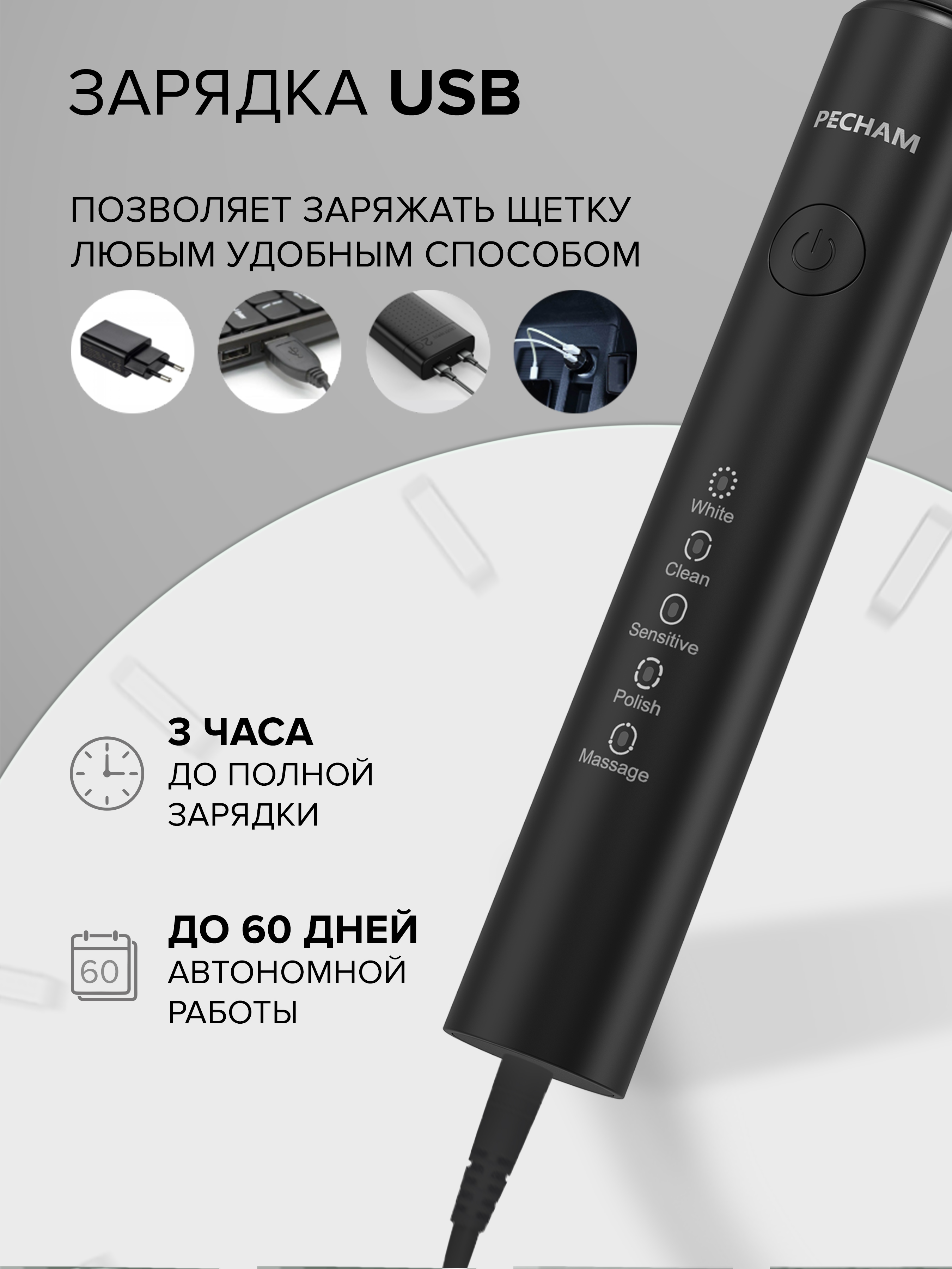 Зубная щетка электрическая PECHAM - фото 7