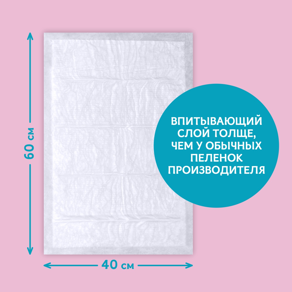 Пелёнки одноразовые Добруша 40х60 см 20 шт. - фото 2