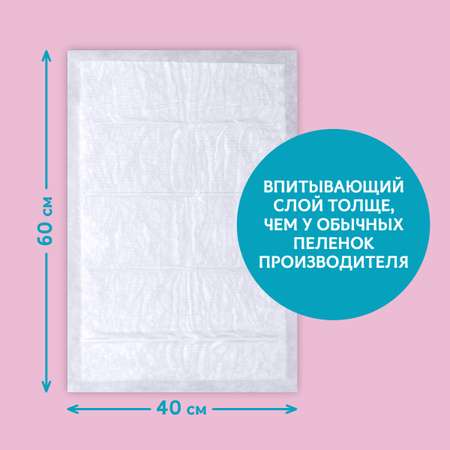 Пелёнки одноразовые Добруша 40х60 см 20 шт.