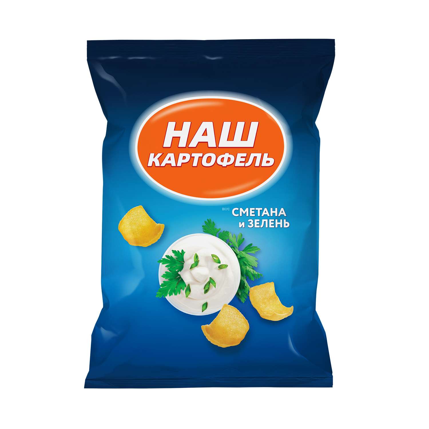 Снеки хрустящие Наш картофель со вкусом сметаны и зелени 200г - фото 1