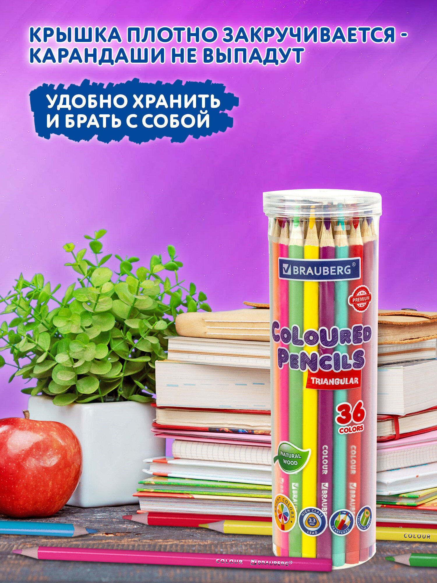 Карандаши цветные Brauberg 36 шт. - фото 6