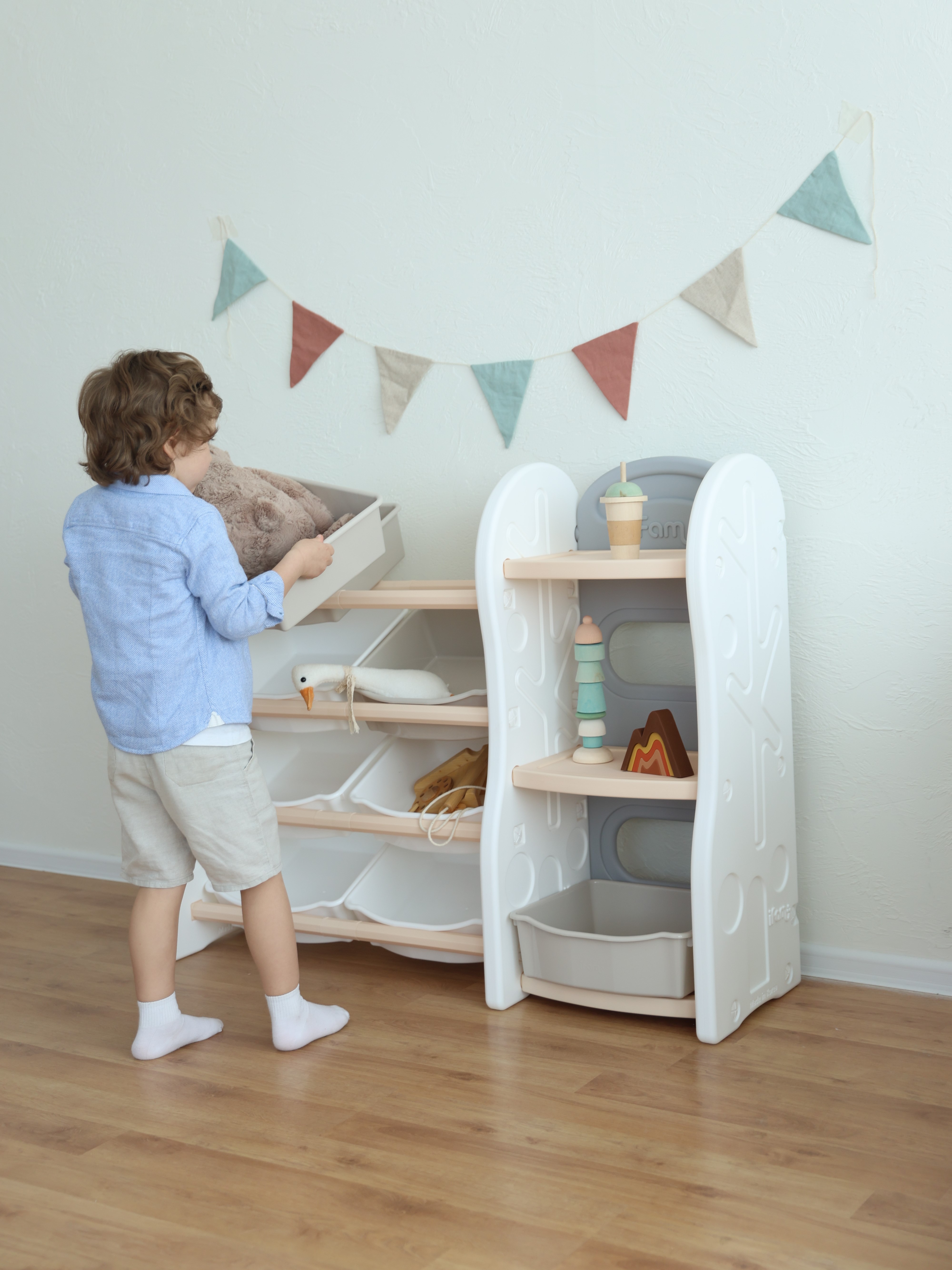 Стеллаж для игрушек Ifam DesignToy-4 бежевый - фото 10