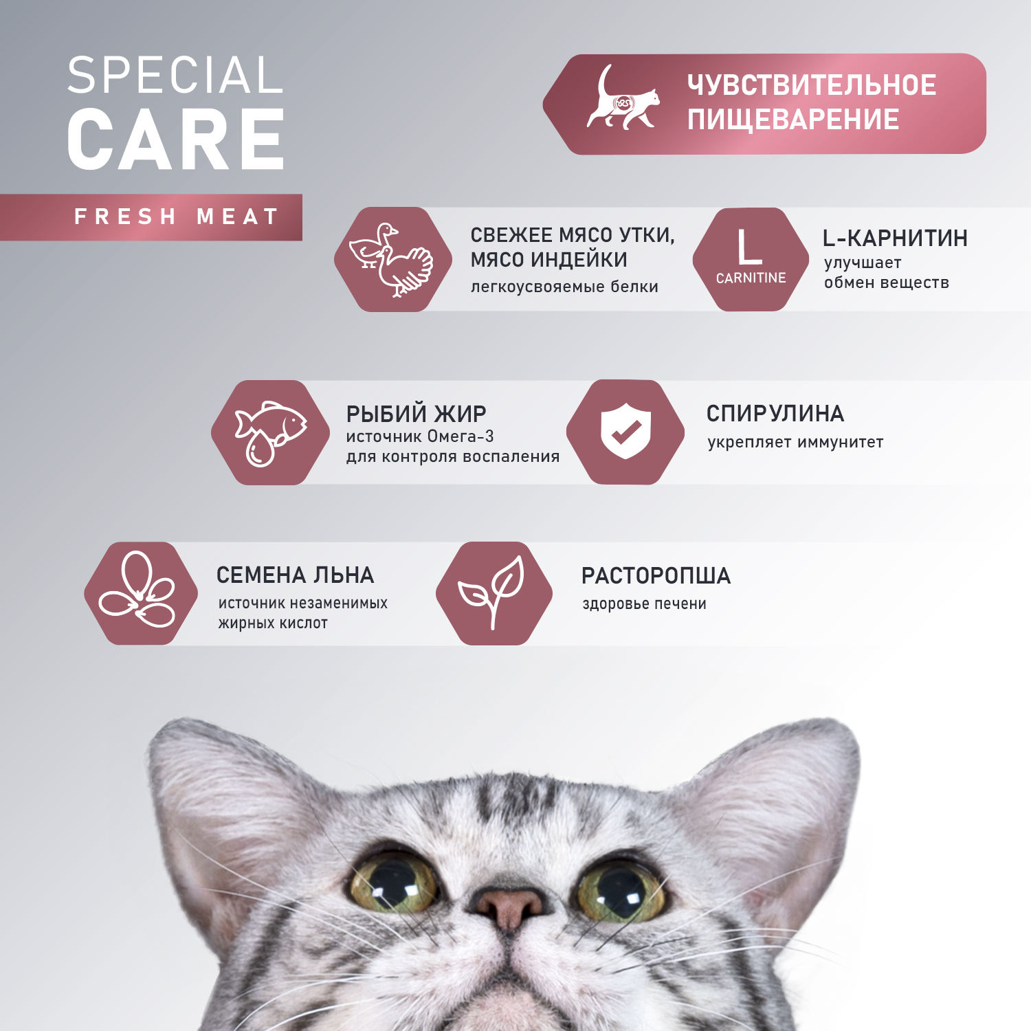 Корм для кошек AWARD Sensitive Digestion с чувствительным пищеварением с мясом утки сухой 1.5кг - фото 4