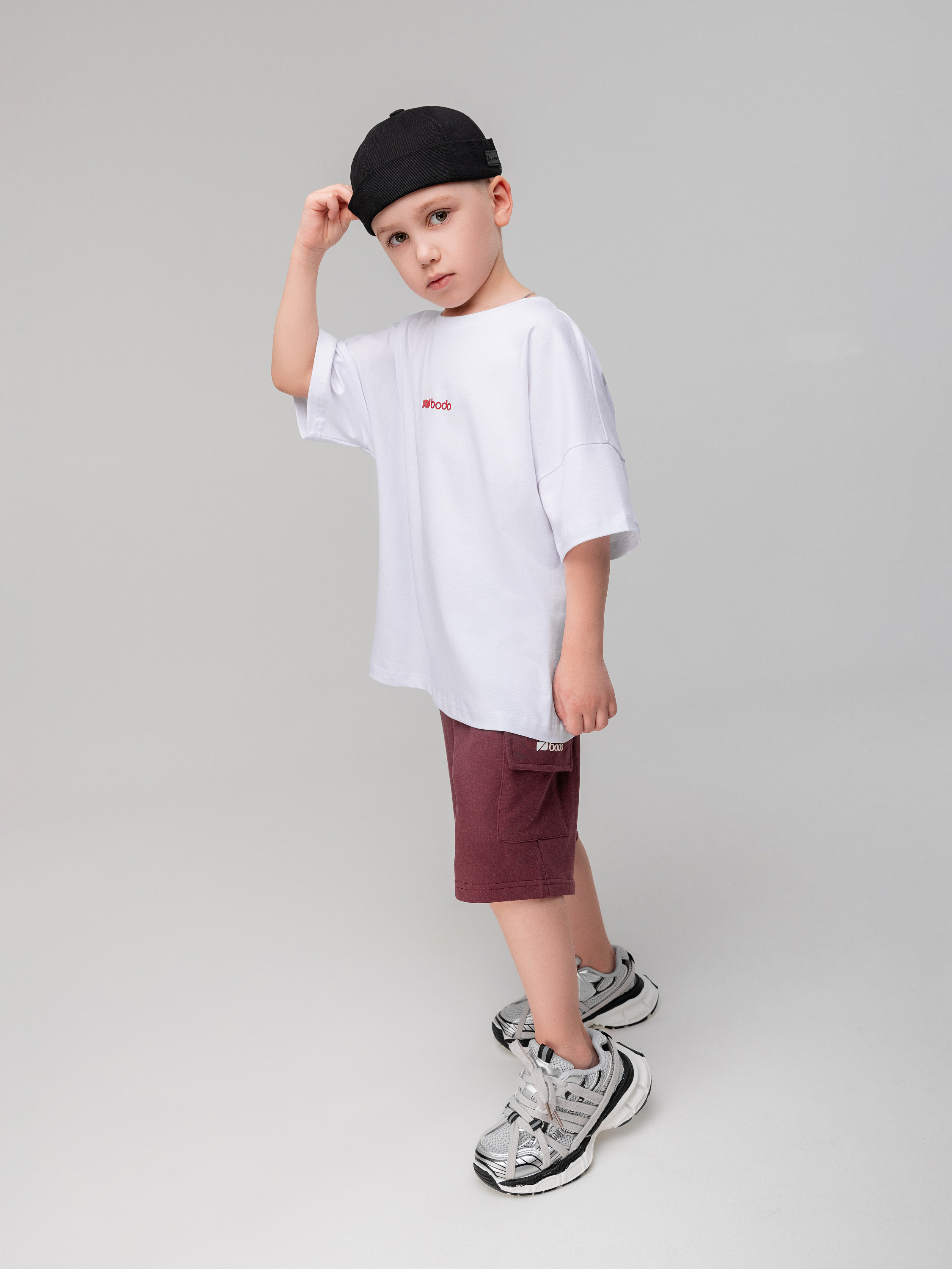 Шорты Bodo 8-89МU_бордовый (белый) - фото 3