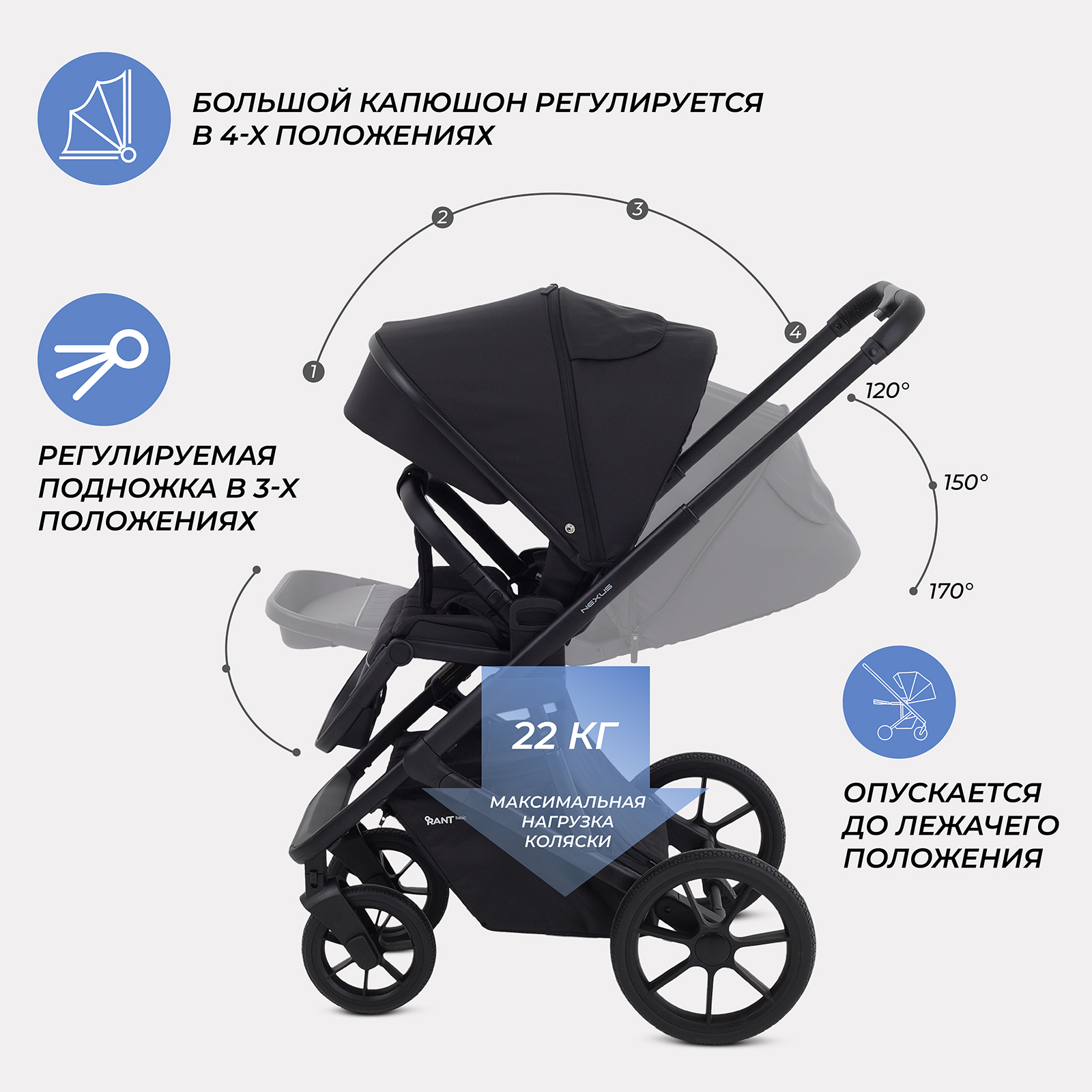 Коляска 3в1 Rant NEXUS черный - фото 7