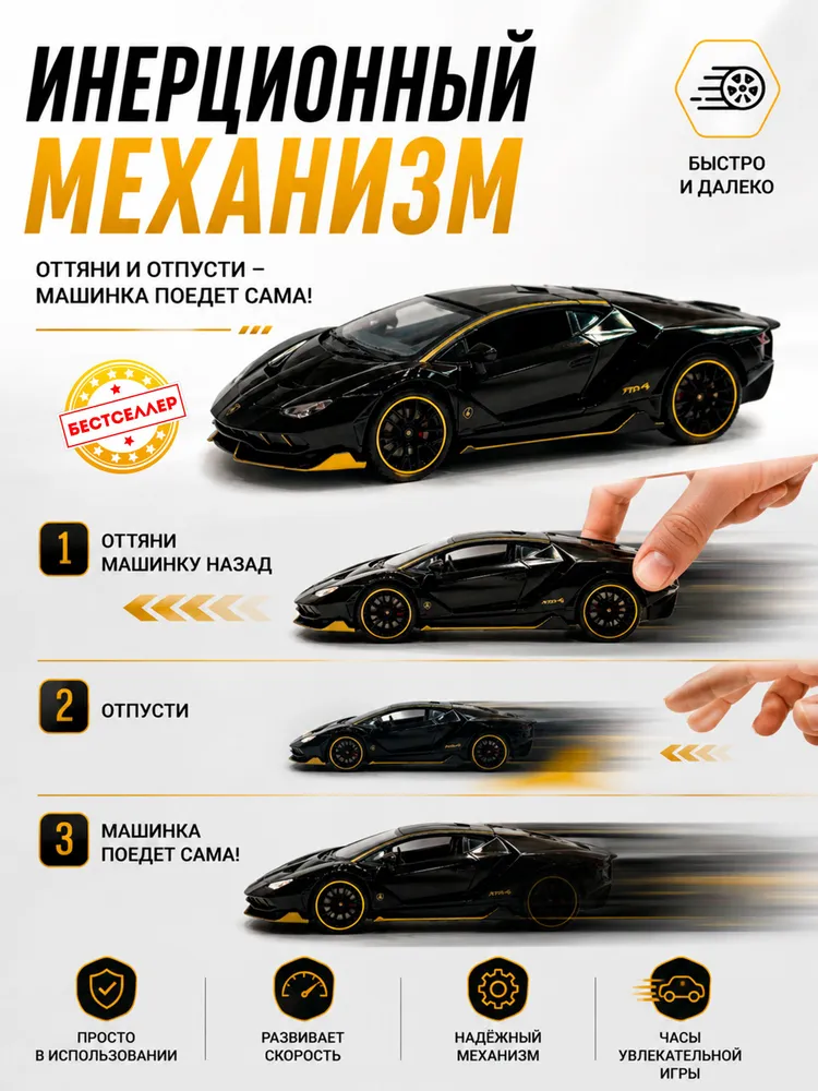 Автомобиль Бестселлер Металлическая инерционная 02.00.0184.01 - фото 3