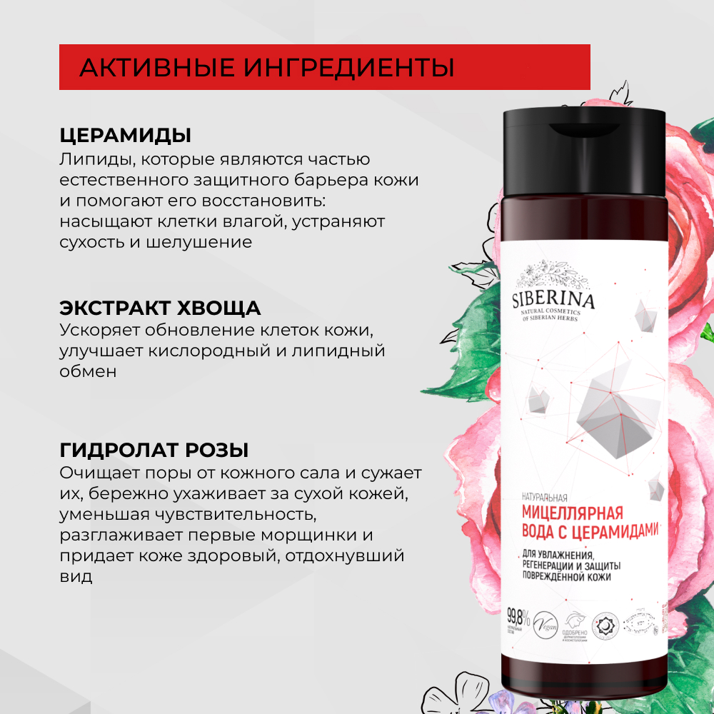 Мицеллярная вода Siberina 200 мл - фото 4