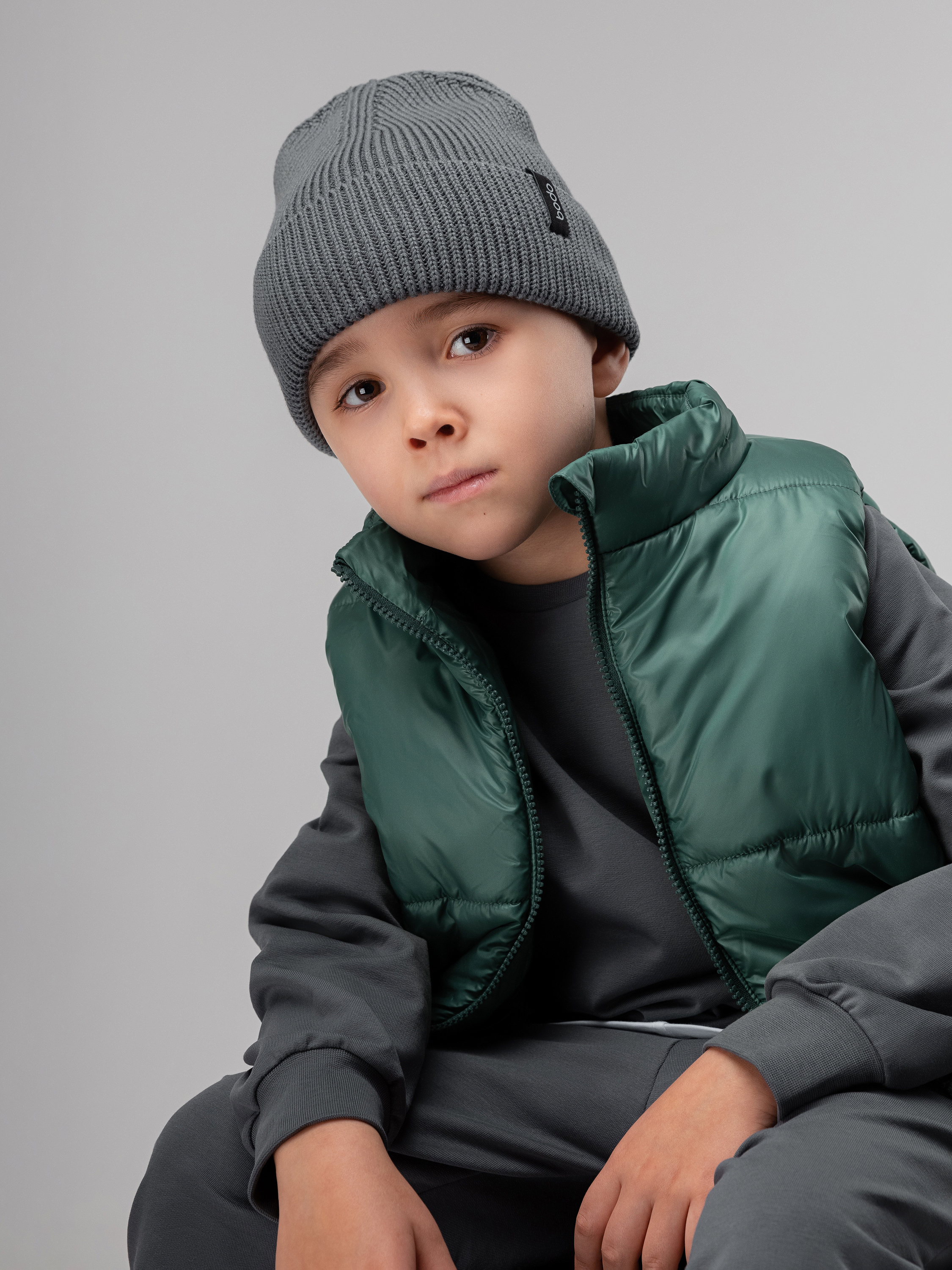 Изображение товара Вязаная зимняя шапка Bodo с жаккардовой нашивкой 58