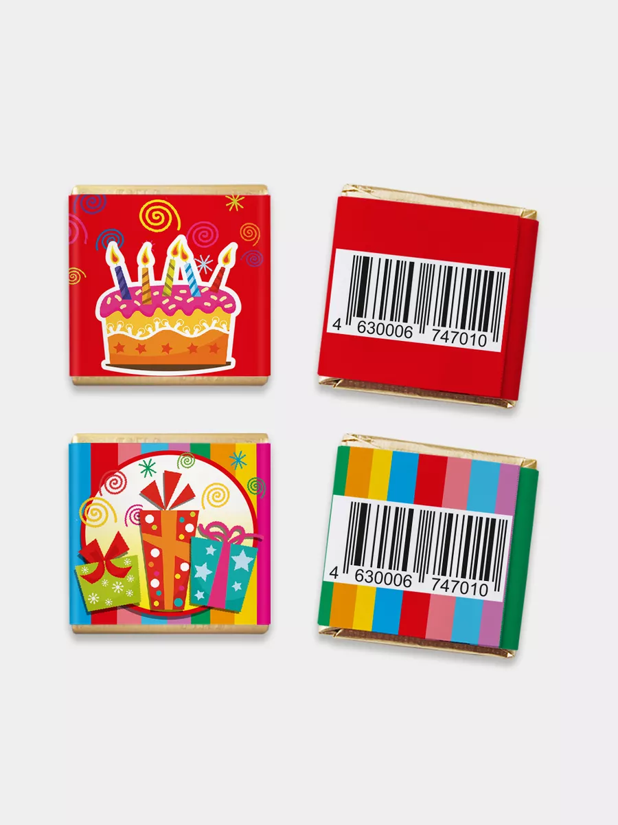 Маленькие шоколадки KORTEZ День Рождения 100 шт по 5 г глазурь - фото 4