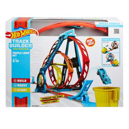 Трек Hot Wheels Тройная петля с пусковой установкой