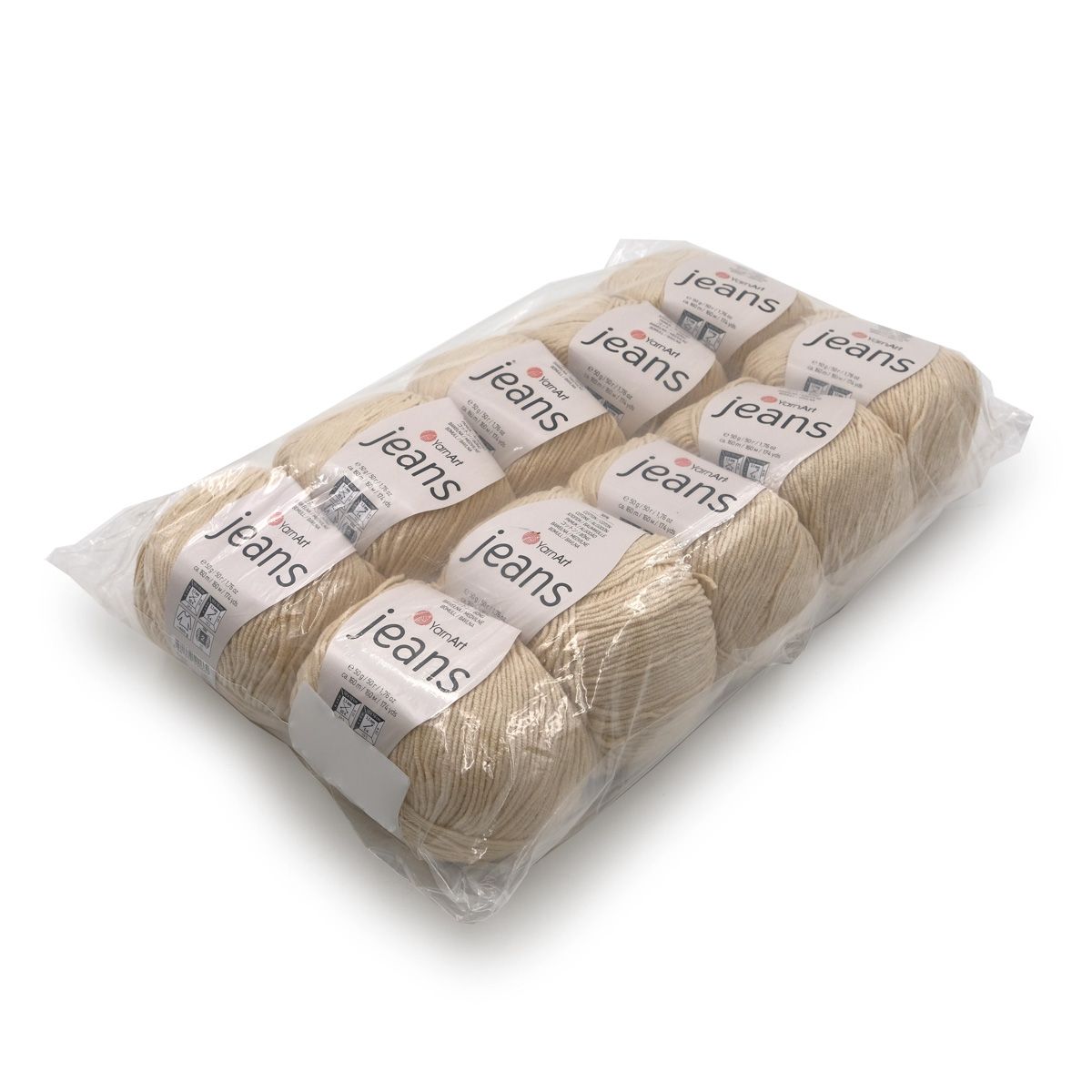 Пряжа YarnArt Jeans универсальная 50 г 160 м 05 суровый, 10 мотков - фото 8