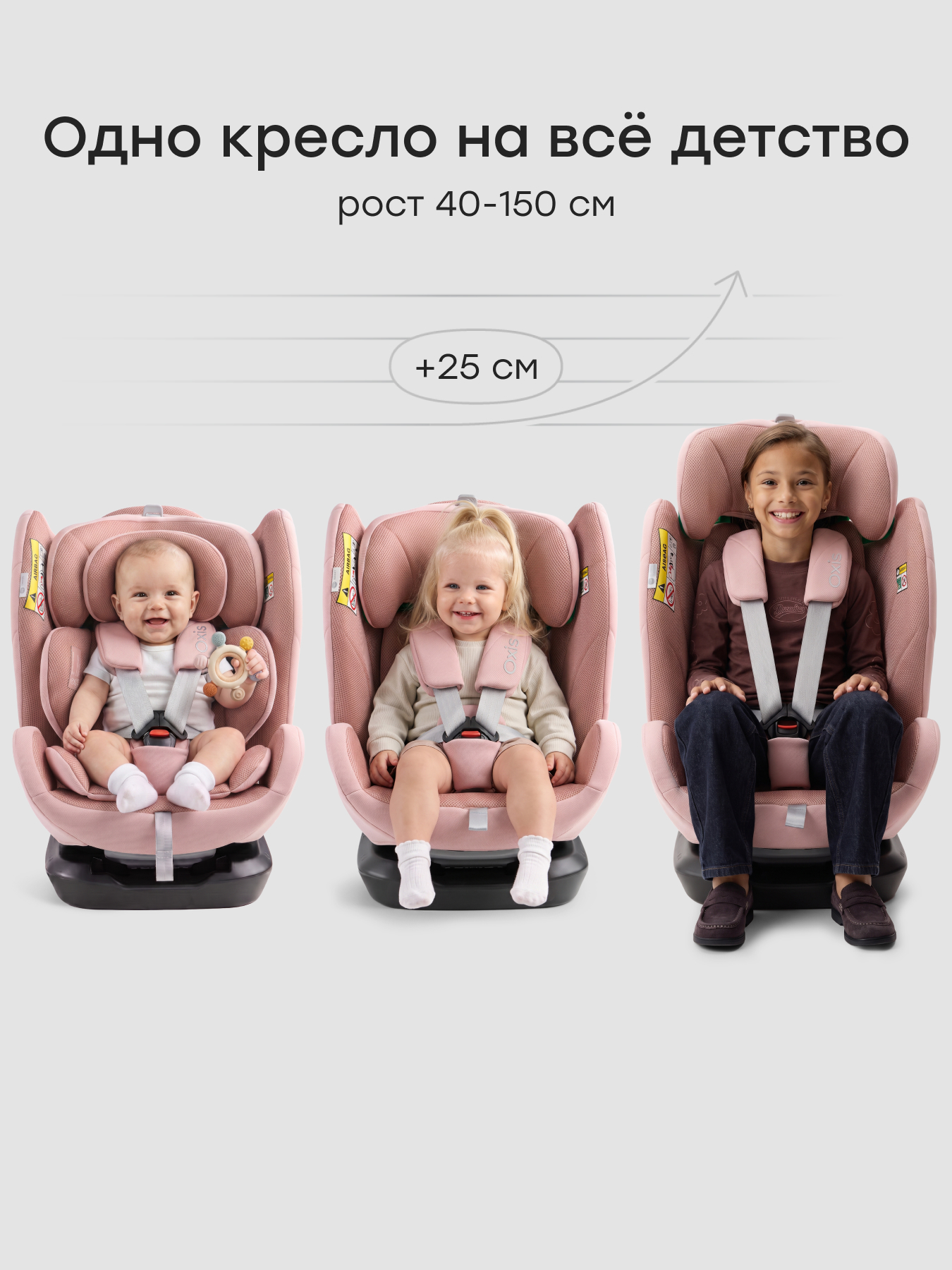 Автокресло Happy Baby Oxis 0+/1/2/3 (0-36 кг) розовый - фото 4