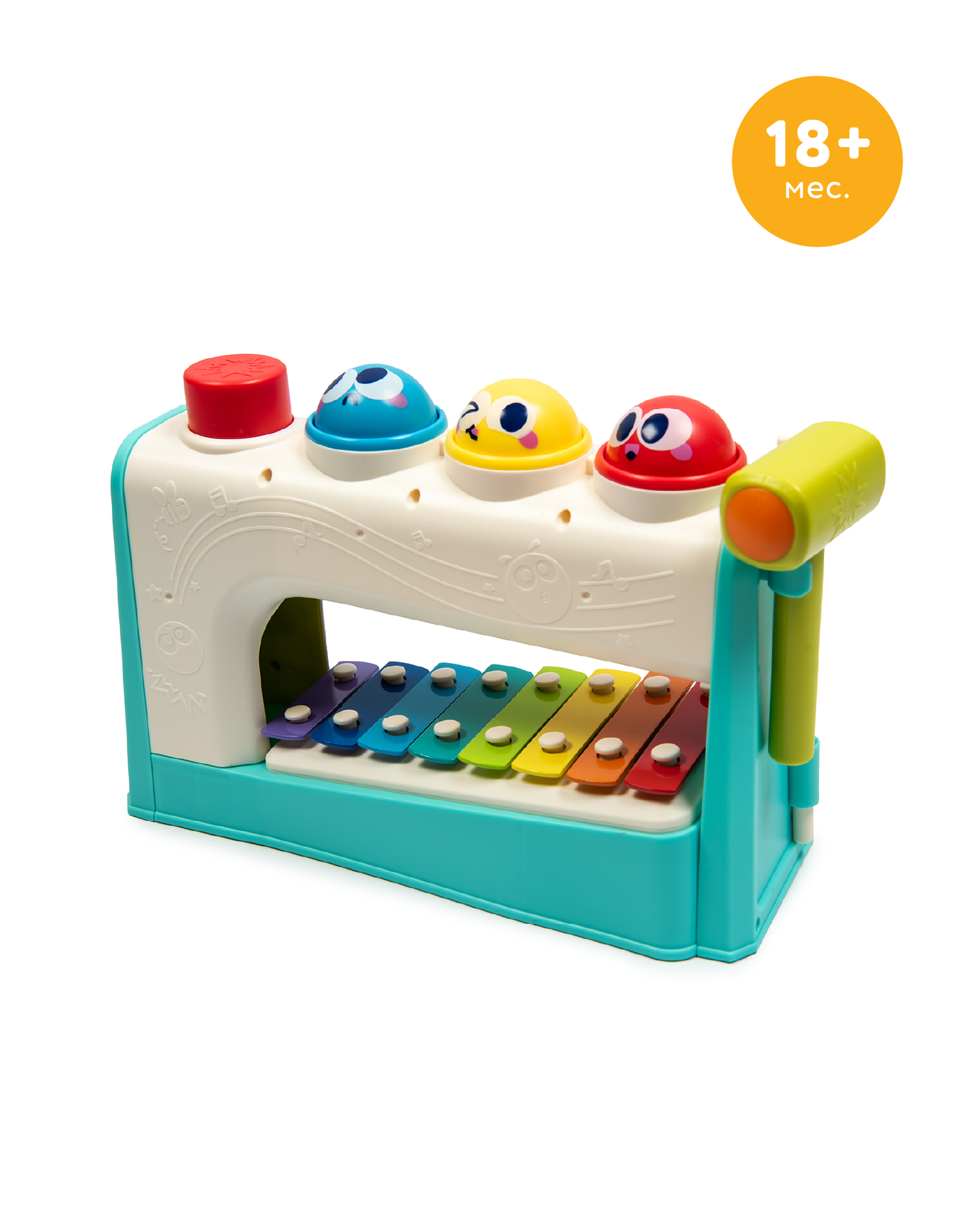 Изображение товара Музыкальная игрушка BabyGo Стучалка и металлофон 2в 1 для малышей 1,5 года