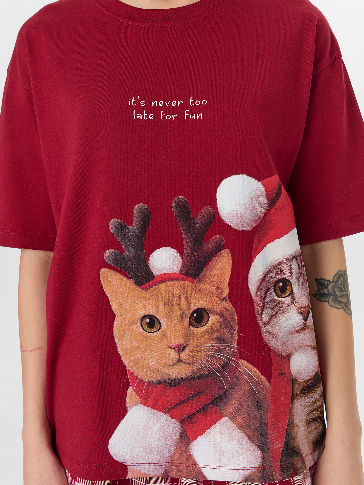 Пижама Mark Formelle (Марк Формэль) 592591/бордо +молочно -бордовая клетка - фото 6