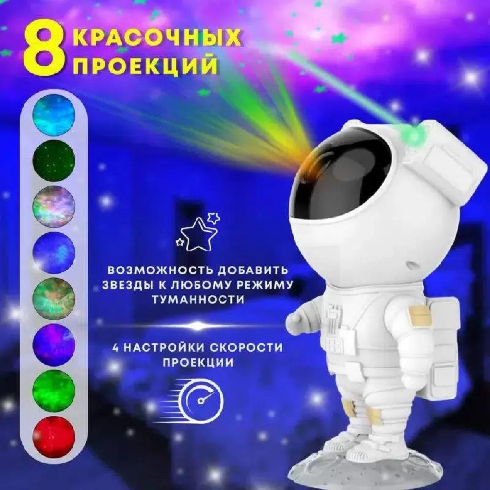 Проектор звездное небо космонавт большой CASTLELADY ночник детский магнитный светильник - фото 13