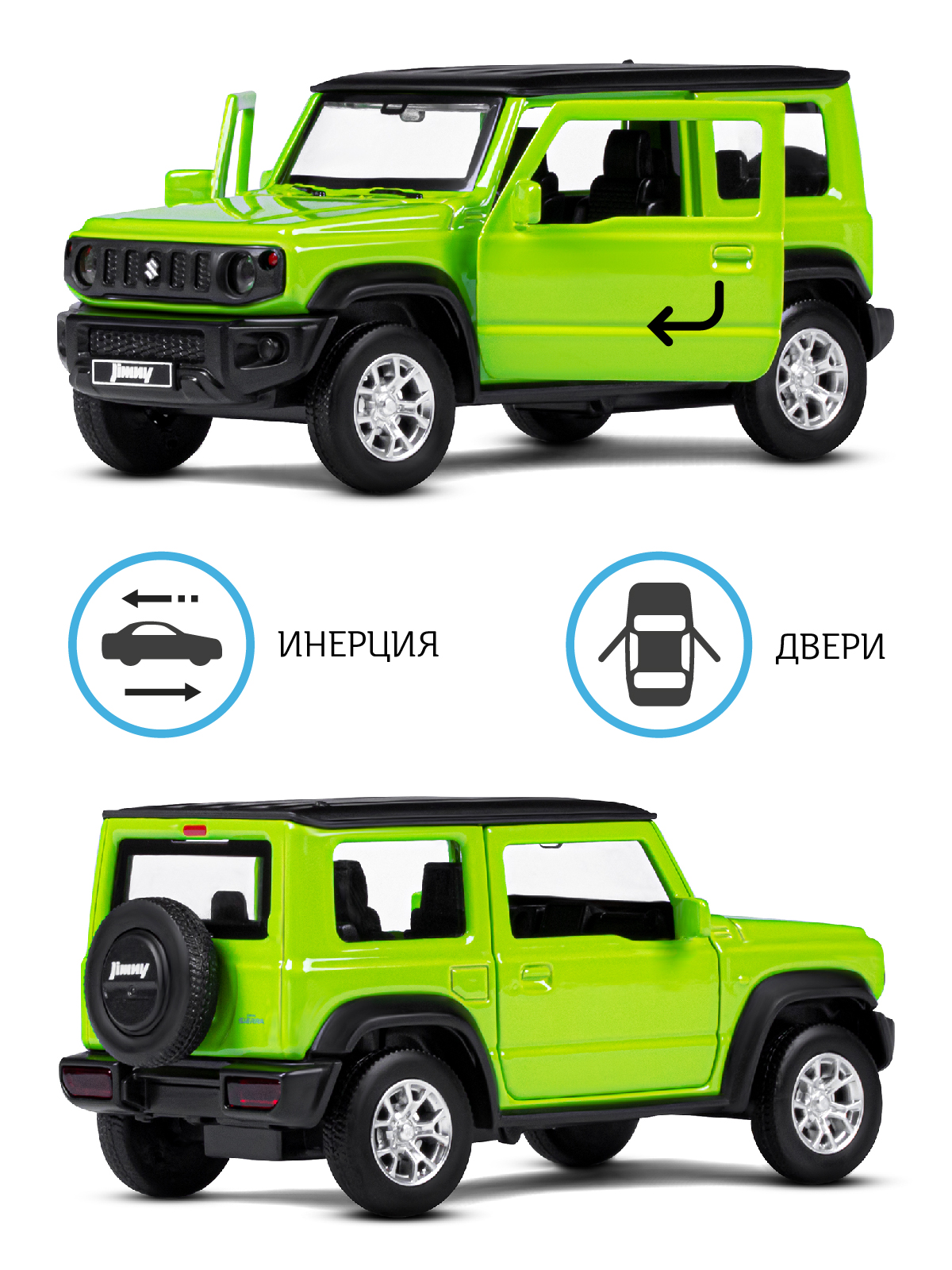 Внедорожник АВТОпанорама Suzuki Jimny 1:32 JB1251560 - фото 2