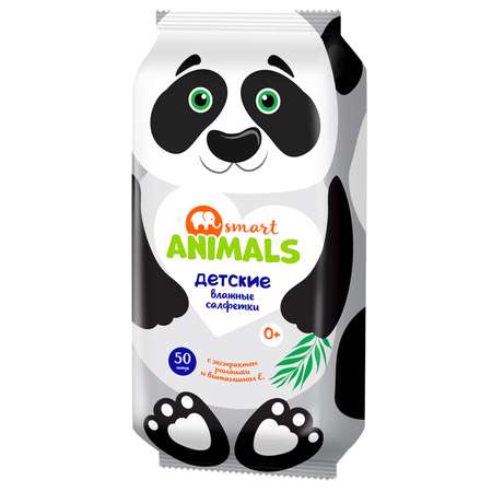 Влажные салфетки Smart Animals 50 шт.