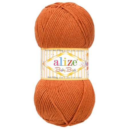 Пряжа для вязания Alize baby best бамбук акрил с эффектом антипиллинг 100 г 240 м 408 Оранжевый 5 мотков