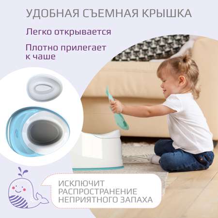 Горшок детский KidWick Гигант голубой с белой крышкой