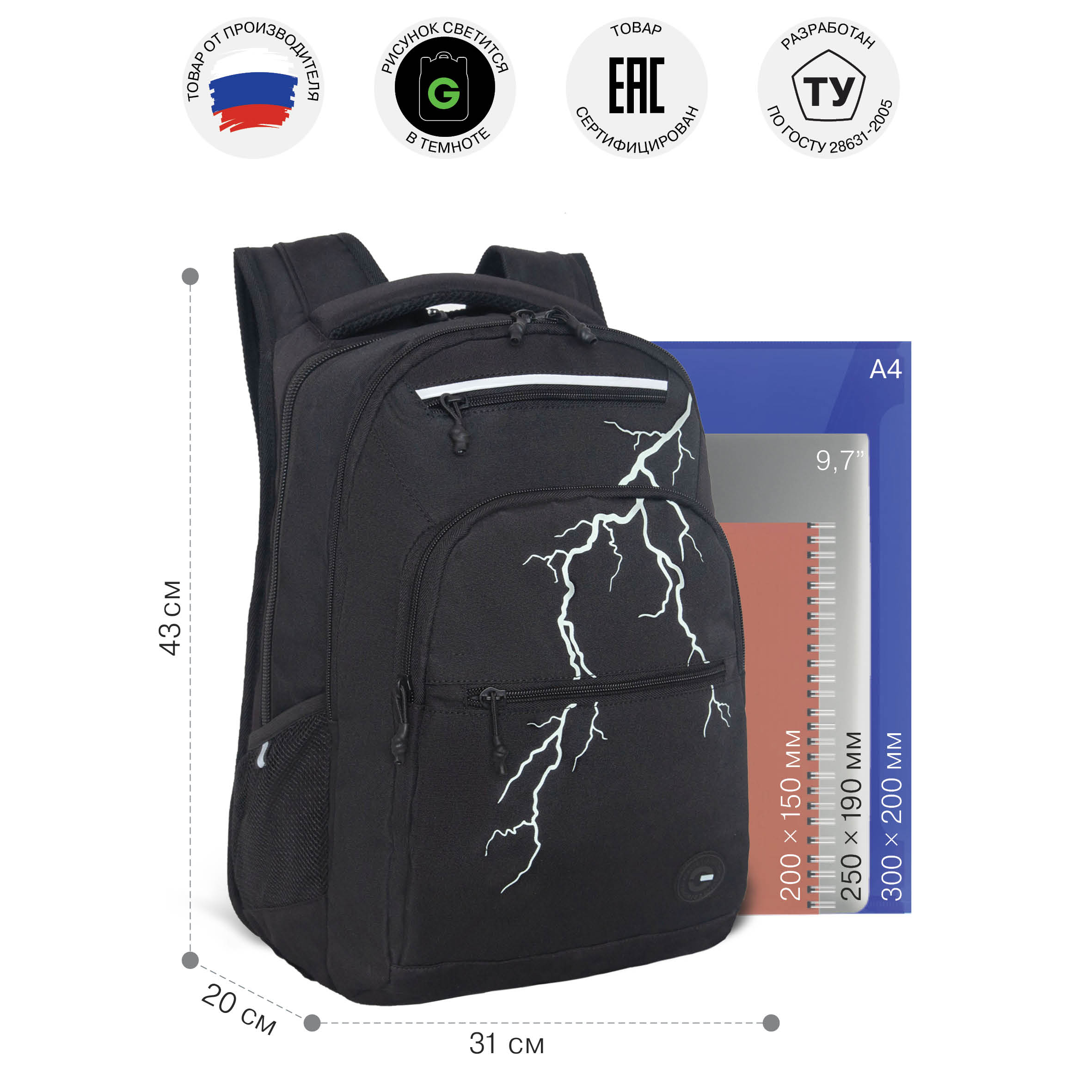 Рюкзак Grizzly Молния - фото 6