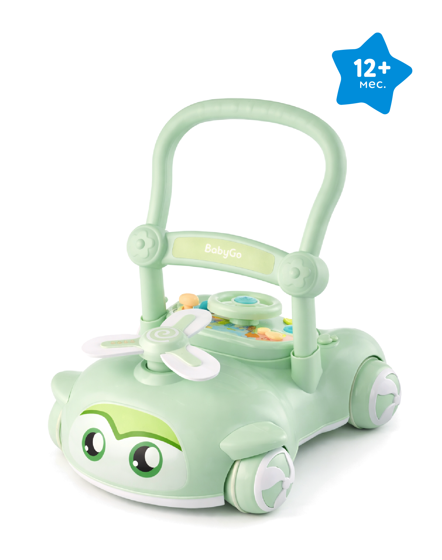 Каталка BabyGo вертолет зеленый - фото 1