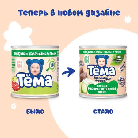 Пюре Тёма Говядина-кабачок-рис с 6 мес 90 г