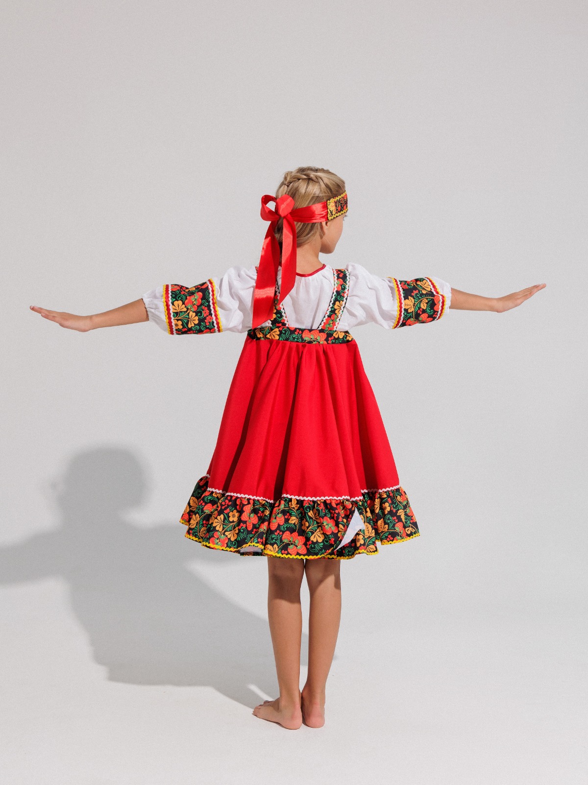 Костюм русский народный Gala-Вальс C/кадриль печать/ягода/красный - фото 7