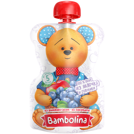 Пюре Bambolinа Яблоко-голубика с 5 мес 100 г