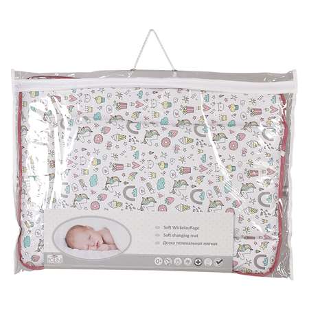 Матрас для пеленания Polini kids Единорог Сладости 70*50см Розовый