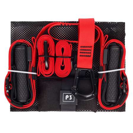 Тренировочные петли STRONG BODY P3 Pro черно-красные подвесные тренировочные петли для фитнеса