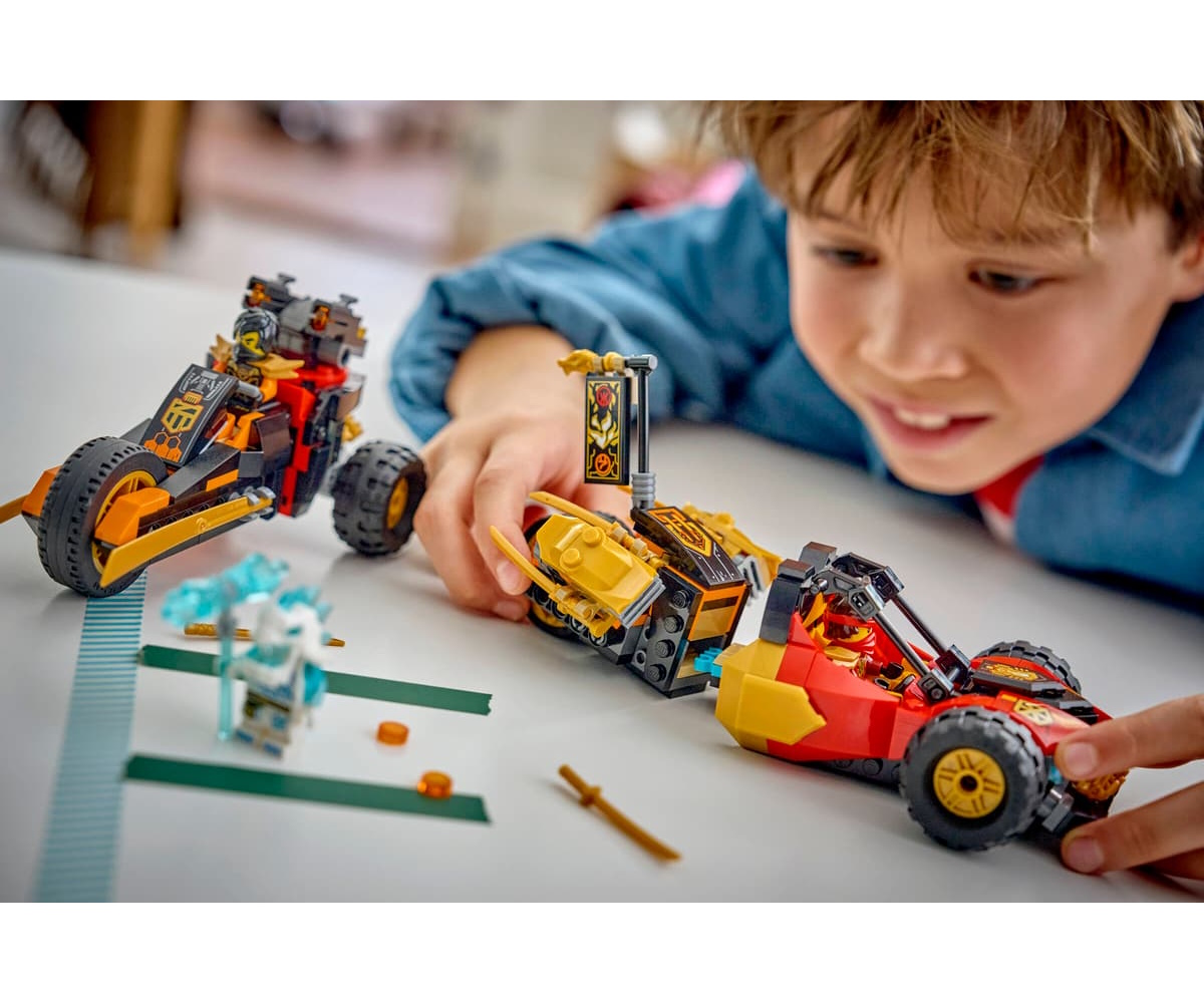 Конструктор LEGO NINJAGO Машинки Кая и Коула 394 дет. - фото 10