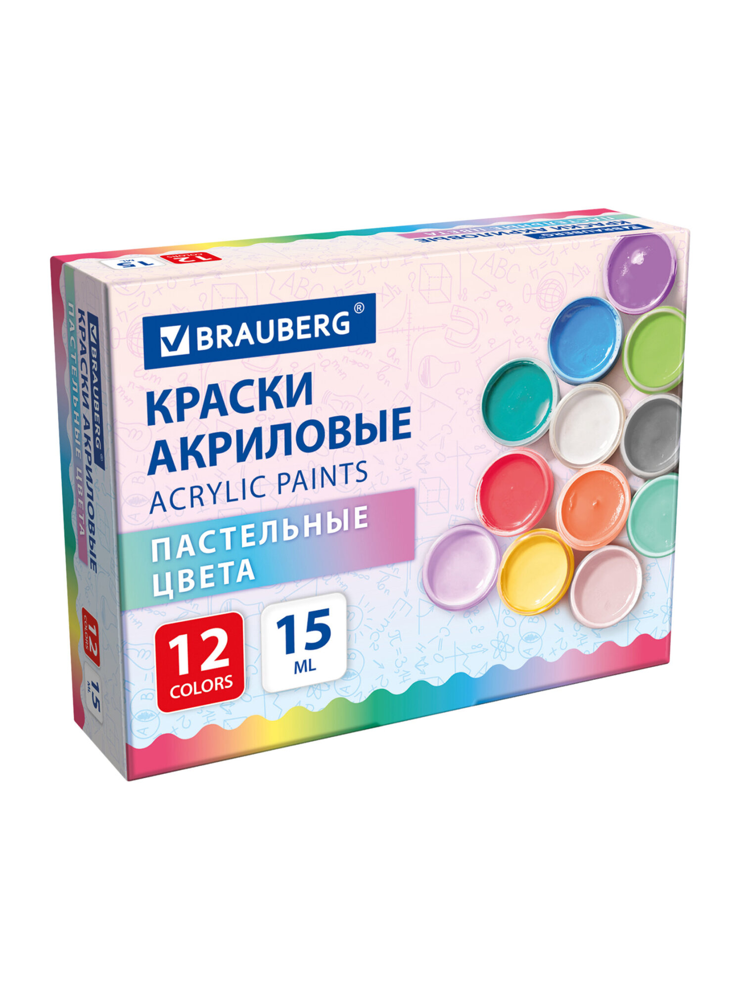 Краски акриловые Brauberg 12 цв. - фото 2