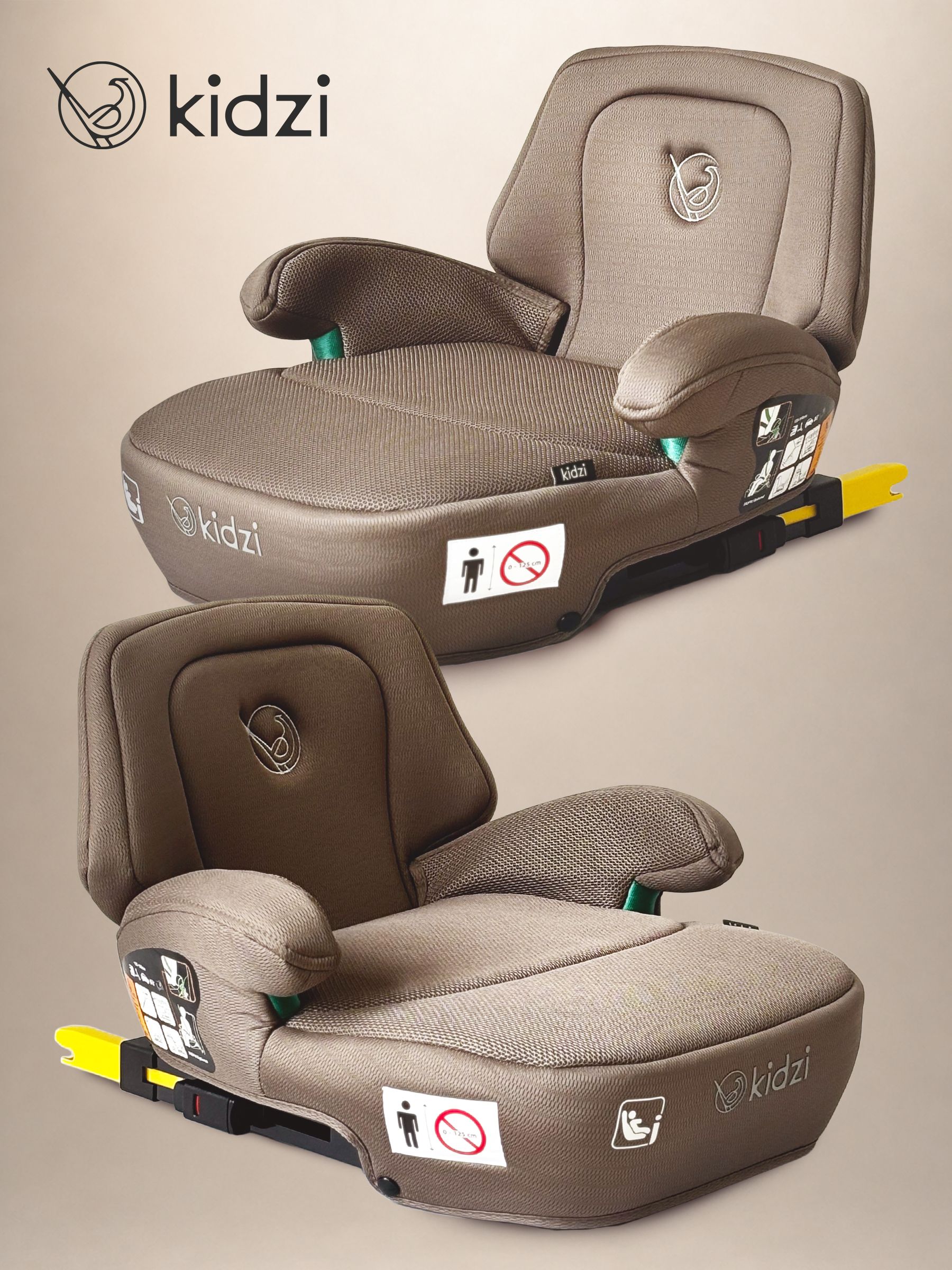Автокресло Kidzi Bro i-SIZE со спинкой Isofix 3 (22-36 кг) коричневый - фото 14