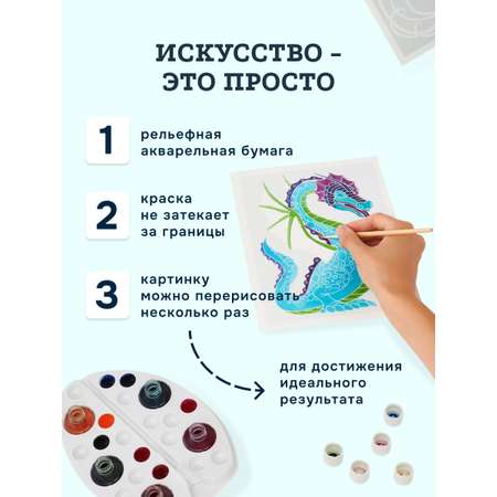Набор для рисования SentoSphere Драконы акварель