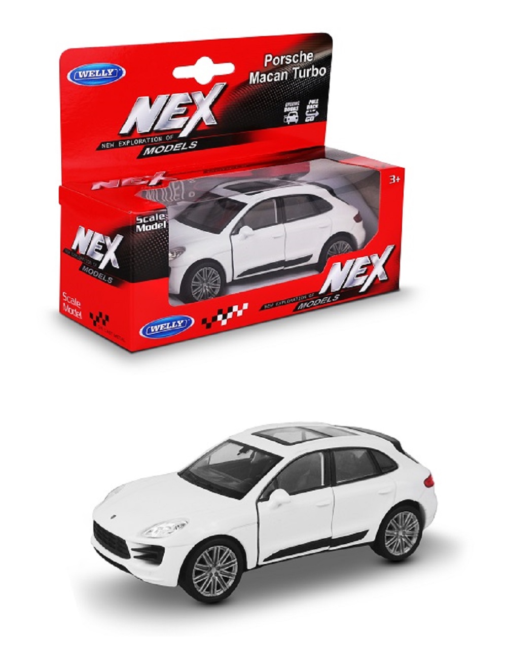 Автомобиль Welly Porsche Macan Turbo белый 1:38 43673W-W - фото 1