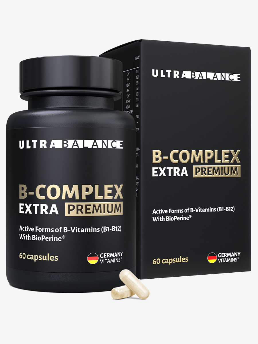 Изображение товара Витамины группы В премиум UltraBalance комплекс 60 капсул для женщин и мужчин Изображение товара Витамины группы В премиум UltraBalance комплекс 60 капсул для женщин и мужчин