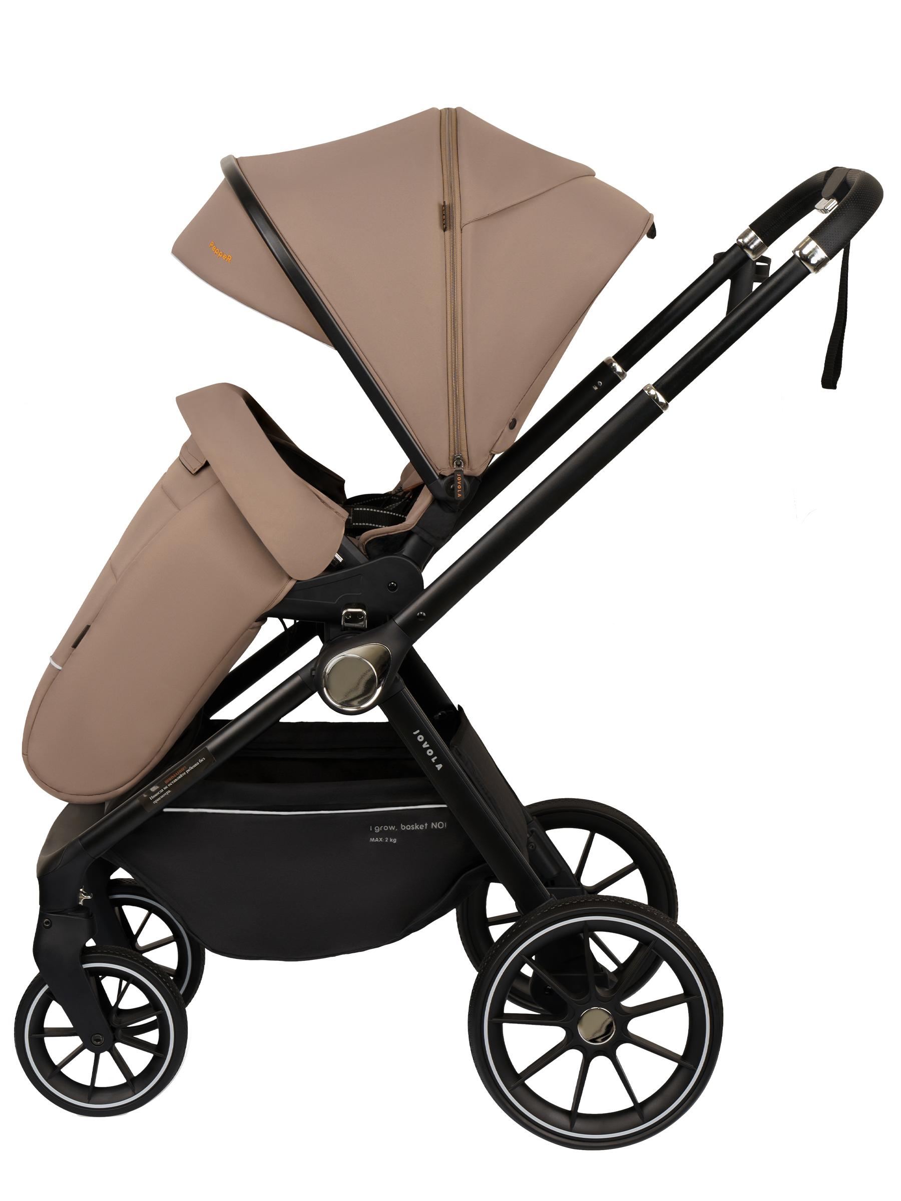 Коляска прогулочная JOVOLA Pepper всесезонная коричневый - фото 18