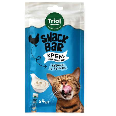 Лакомство для кошек Triol Snack Bar 40г крем из курицы с тунцом