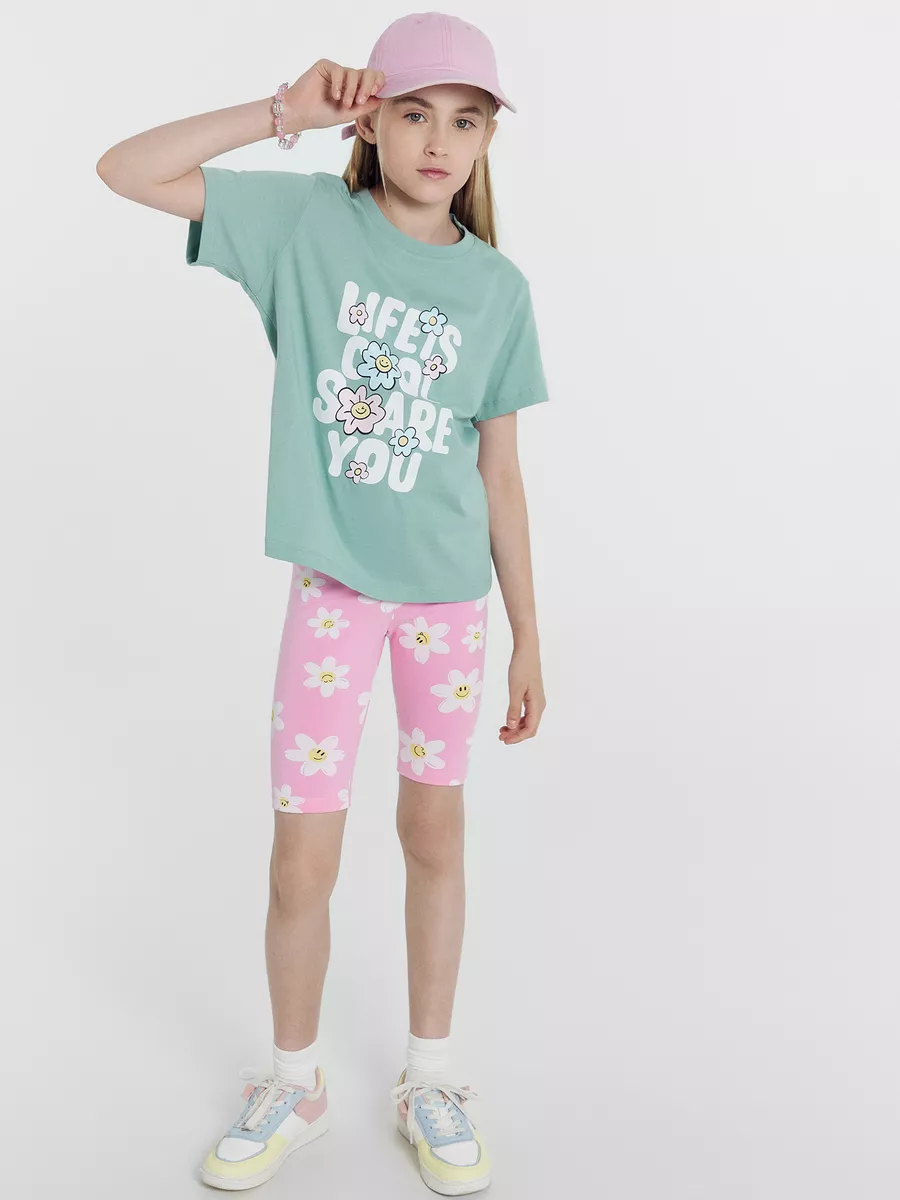 Футболка 2 шт Mark Formelle (Марк Формэль) 117835-2/шалфей +ромашки на св.розовом - фото 9