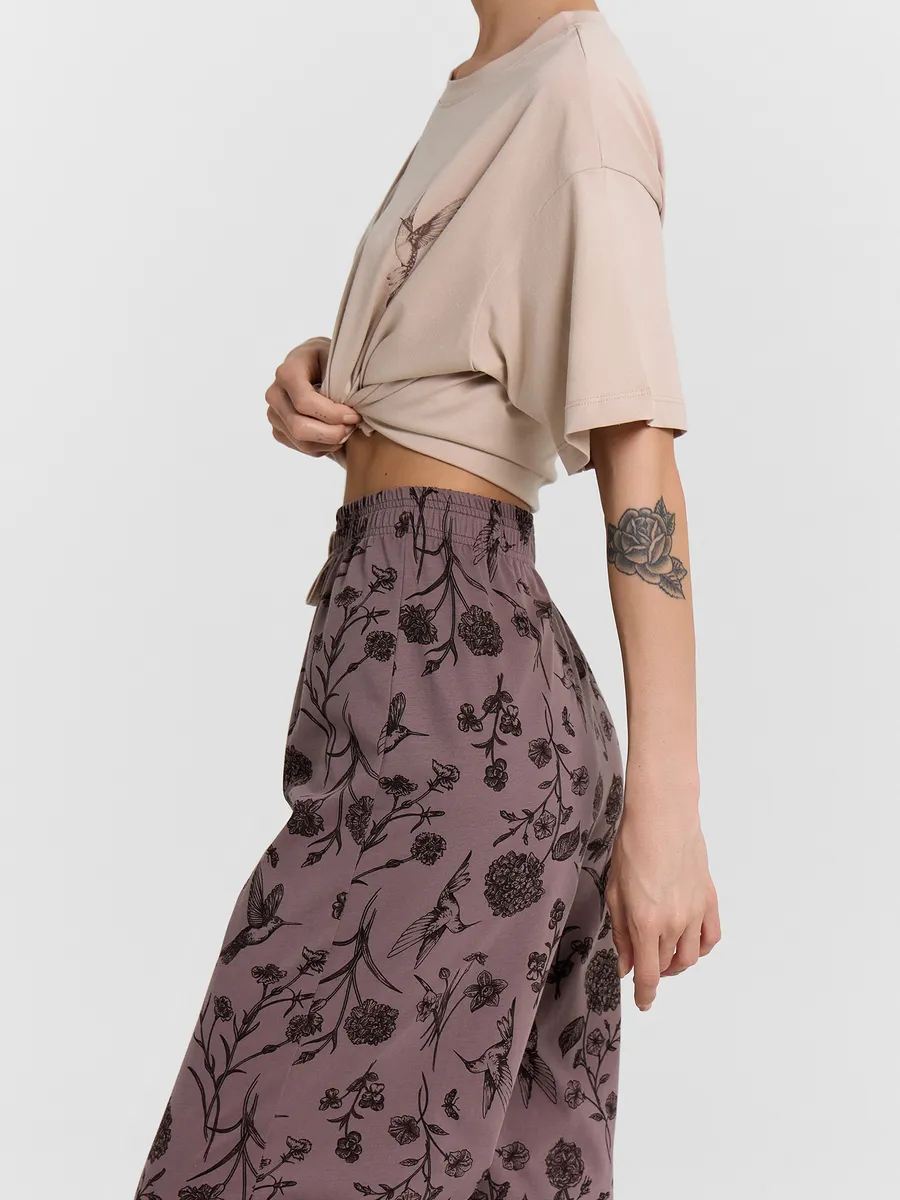 Пижама Mark Formelle (Марк Формэль) 592600/холодный бежевый +цветы на коричневом - фото 5