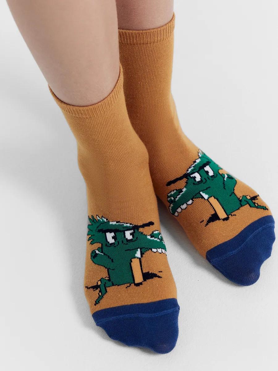 Носки 3 пары Mark Formelle (Марк Формэль) 430A-2847/кэмел /капучино /св.оливка/ - фото 6