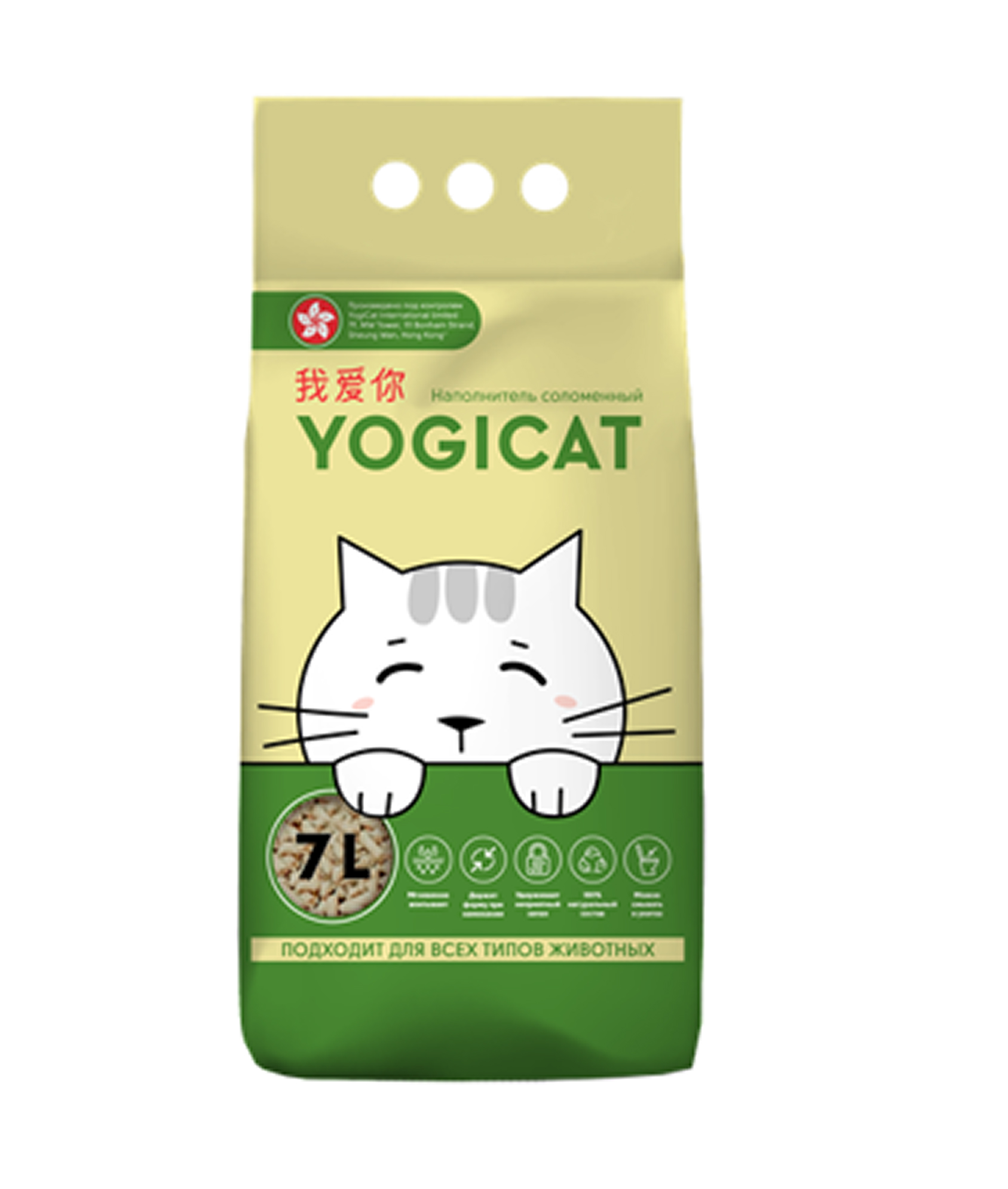 Наполнитель YOGICAT 7 л растительный - фото 1