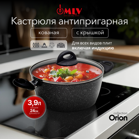 Кастрюля для индукционных плит с крышкой Moulin Villa Оrion 3,9 литра