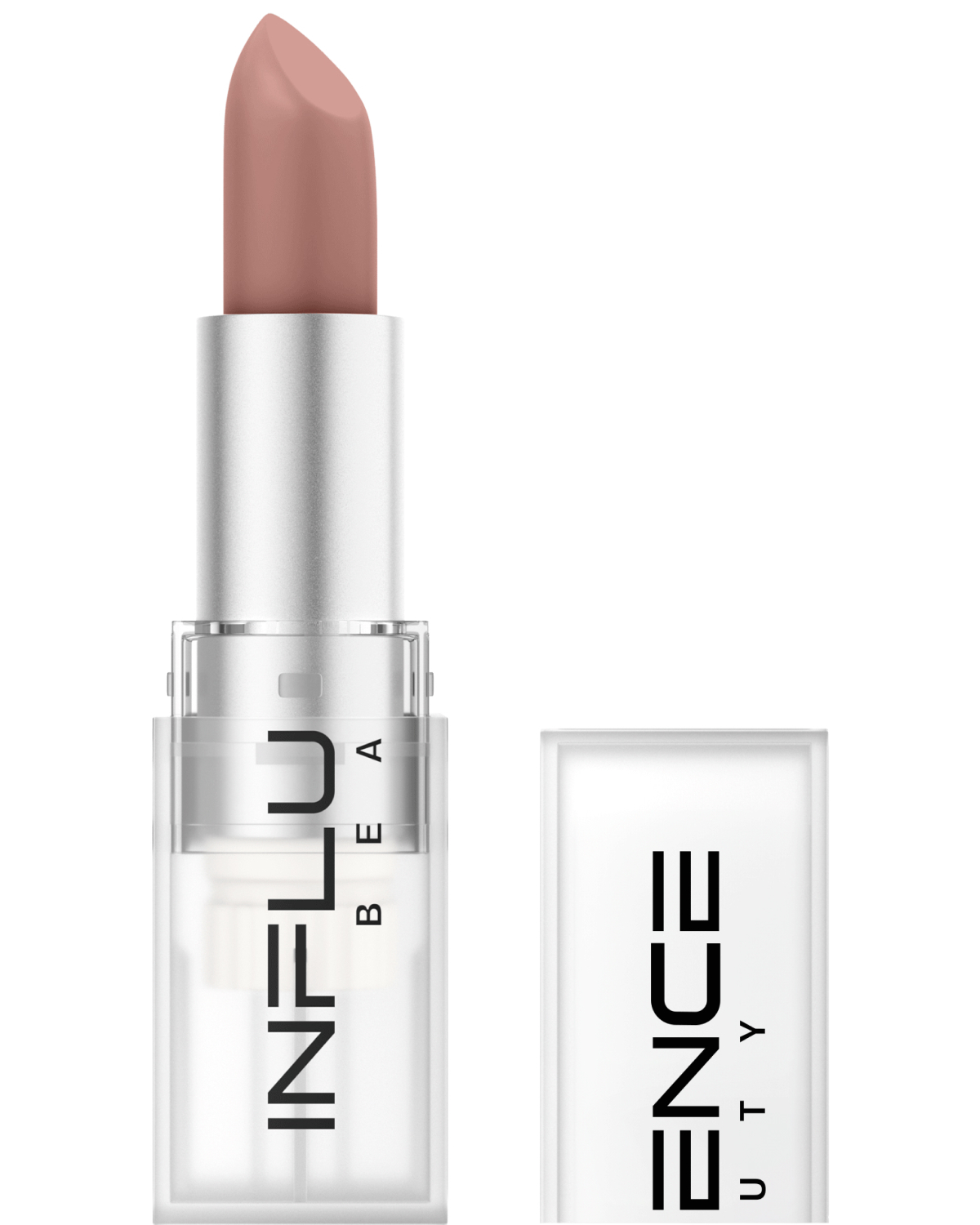 Помада стик для губ Influence Beauty Influence сатиновая полуматовый финиш тон 02 светлый нюд бежевый 4г - фото 1