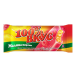 Десерт фруктово-ягодный 100%ВКУС замороженный двухслойный со вкусом Персик и малина 70г